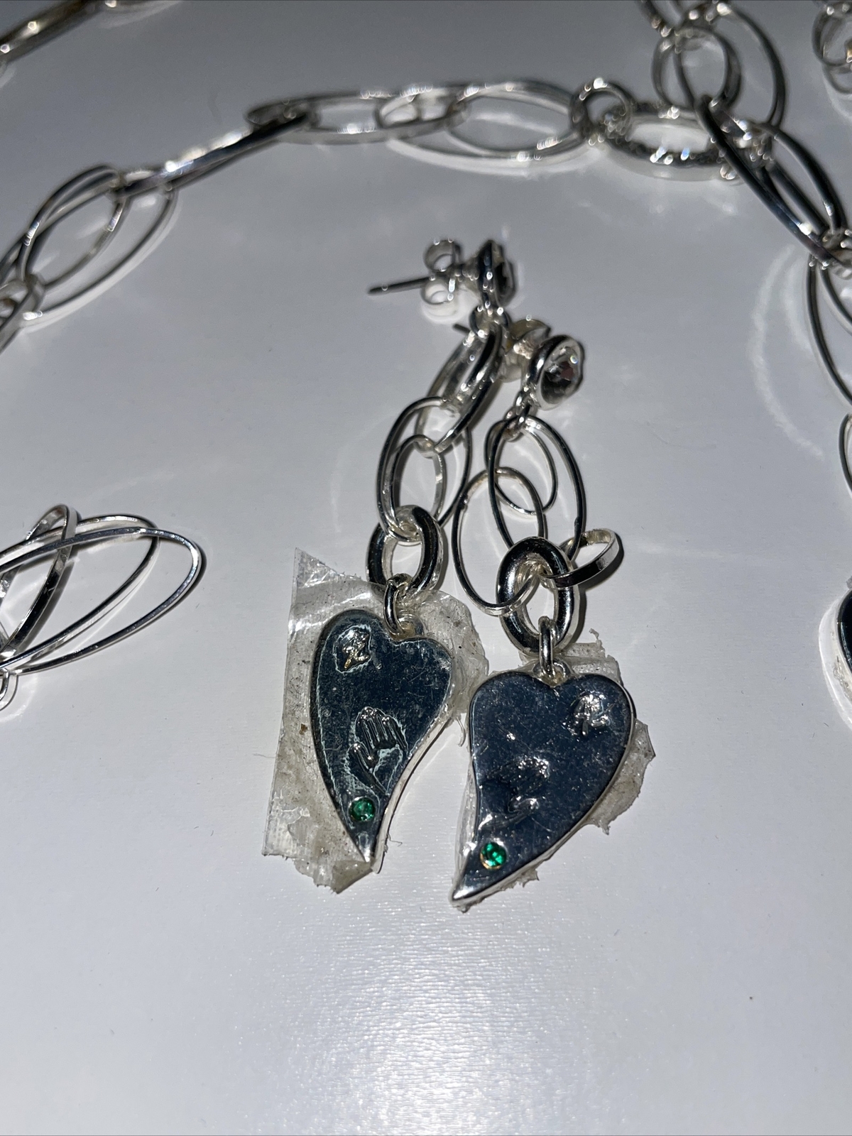 HSN Evolve John Edward Silvertone Hand On My Heart Fashion Jewelry Set READ A311