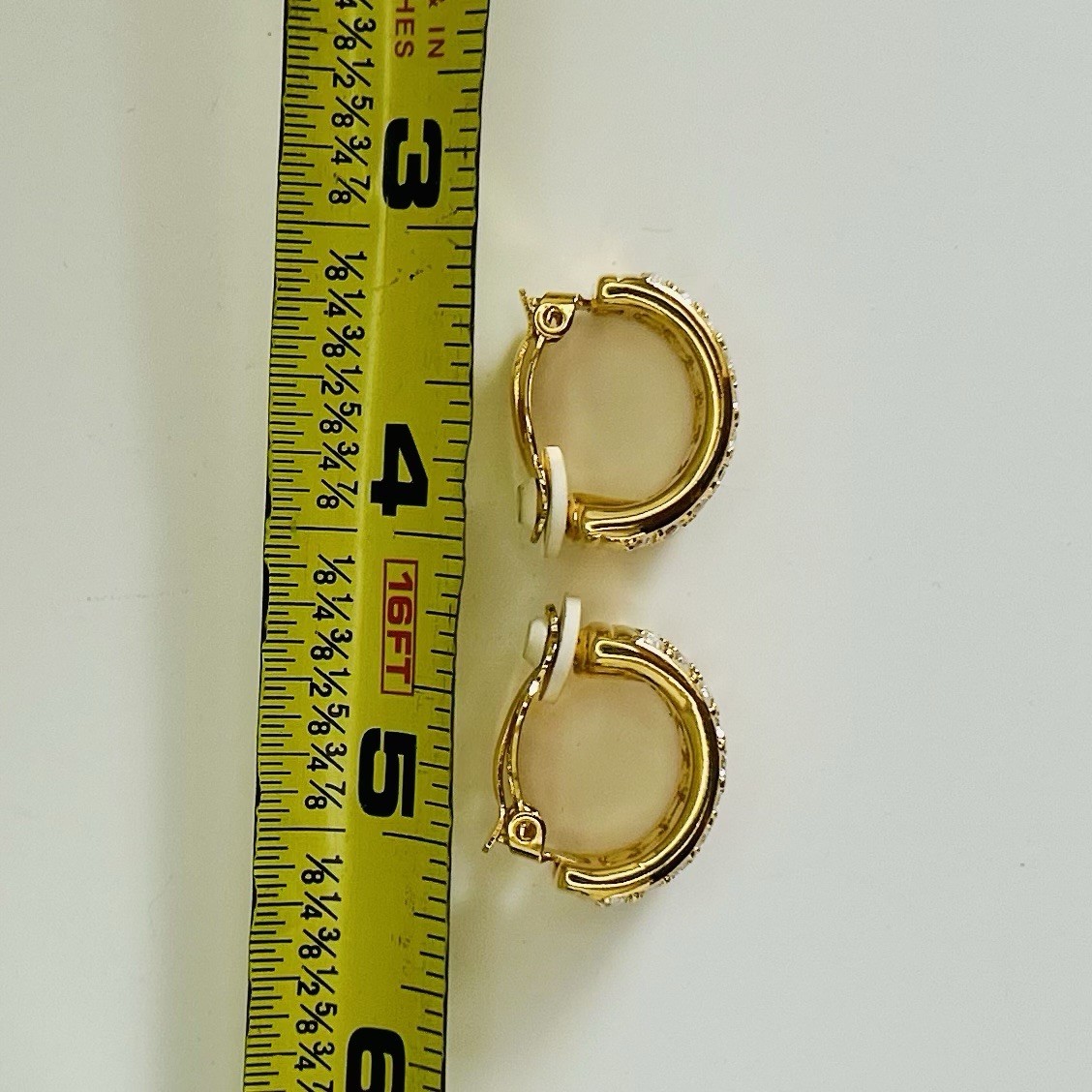 Swarovski Vintage Statement Earrings Clip Gold Plated Large Pave Crystals