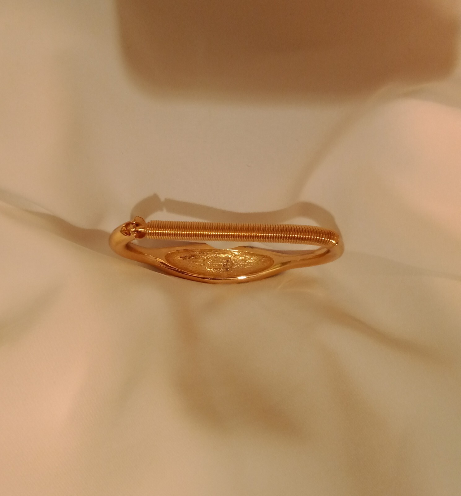 Vintage Orena Paris Bracelet, Goldplate w/ Black & Ivory Enamel, c. ’70s / ’80s