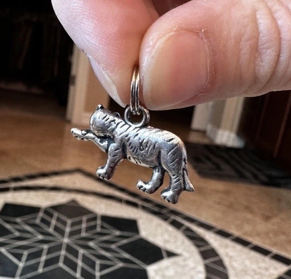 Tiger Silver Jewelry Charm Pendant Vintage No tarnish bracelet necklace Safari