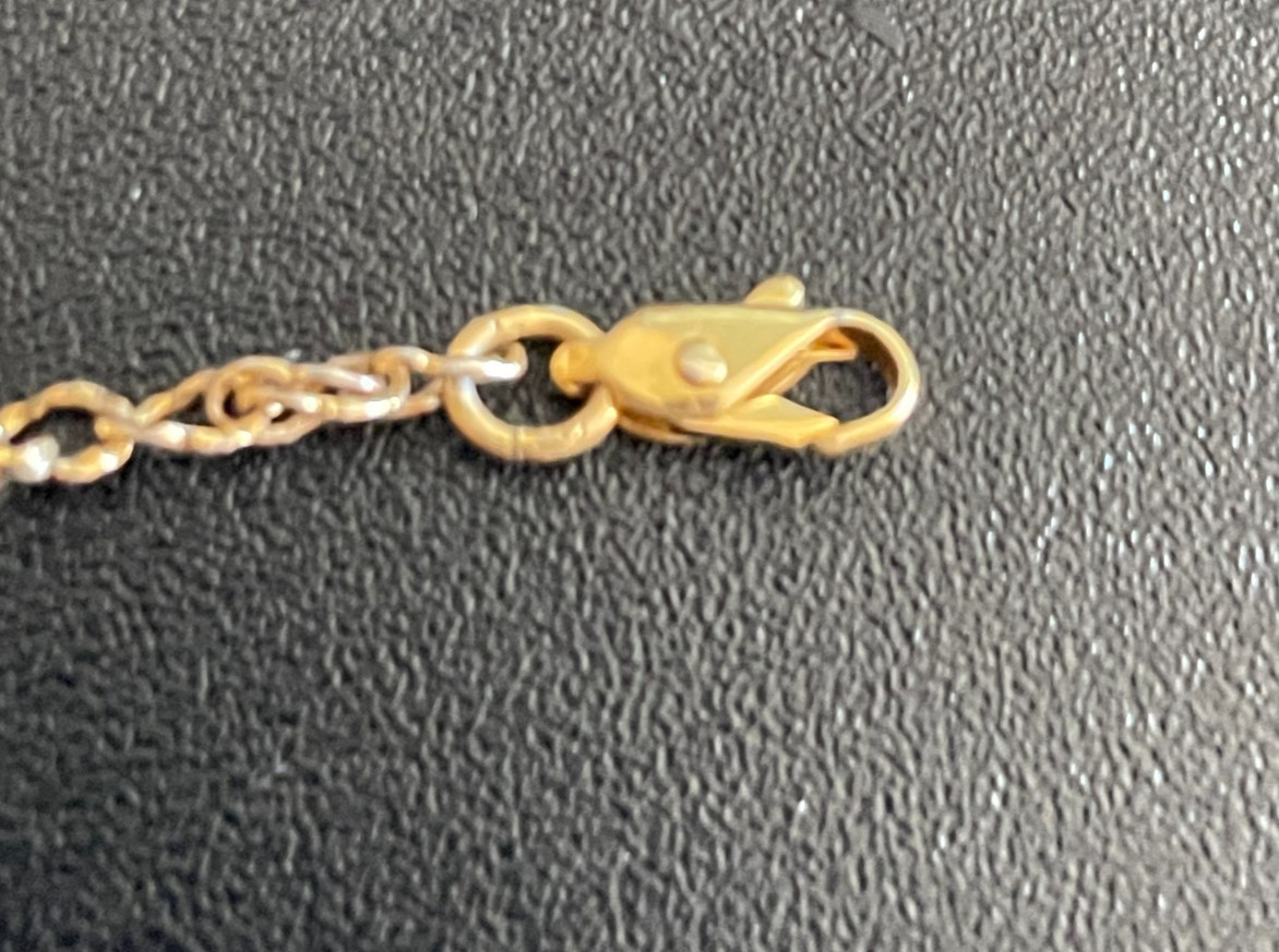 Vintage Small Gold Tone Rope Chain Bracelet Lobster Claw Clasp