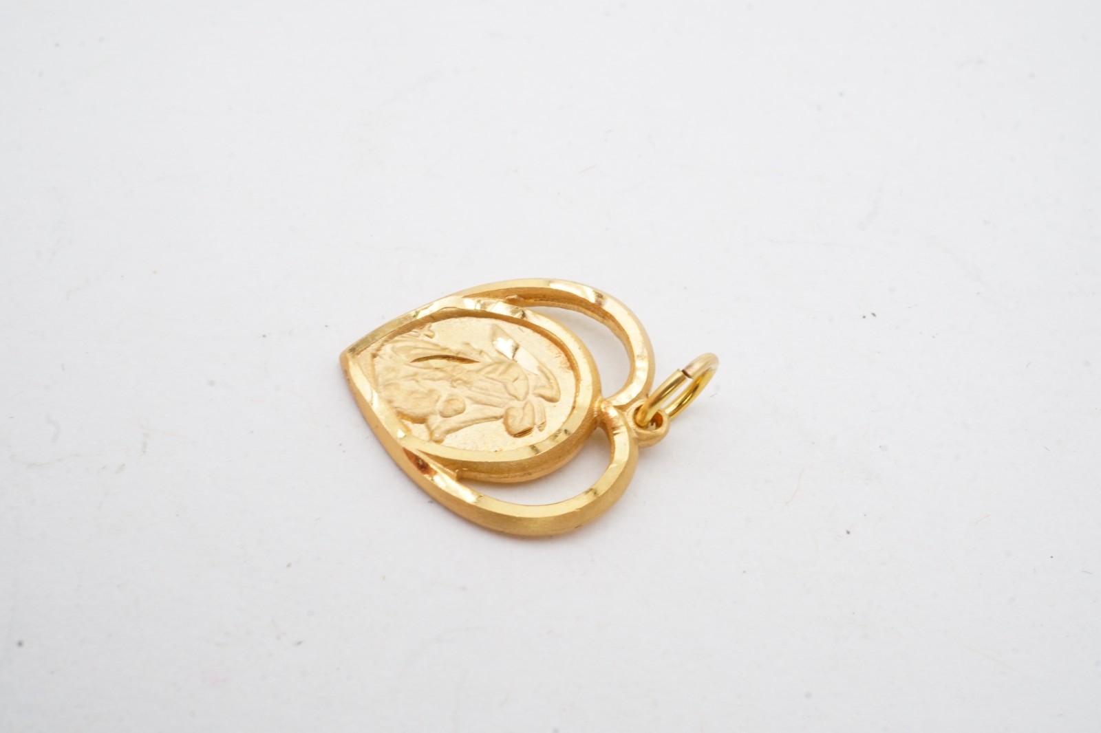 Vintage Gold Filled Guardian Angel Heart Pendant