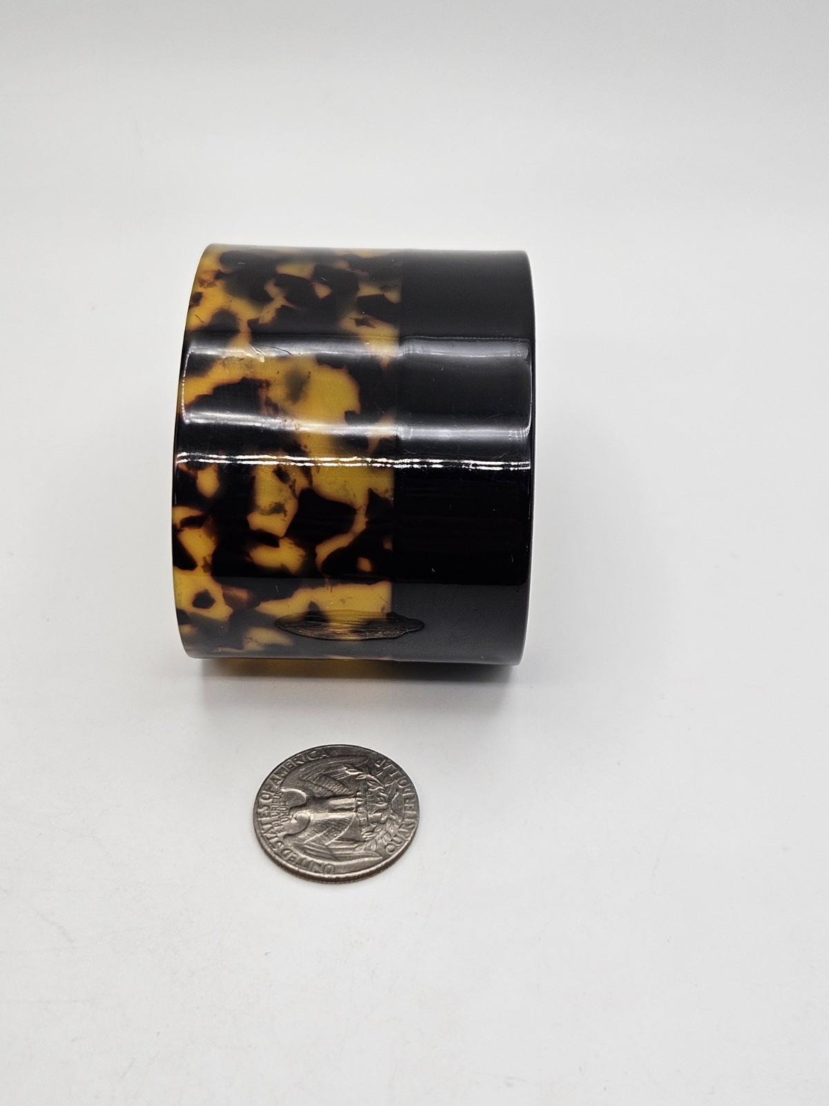 Vintage Faux Tortoise Shell Plastic Acrylic Wide Cuff Bracelet