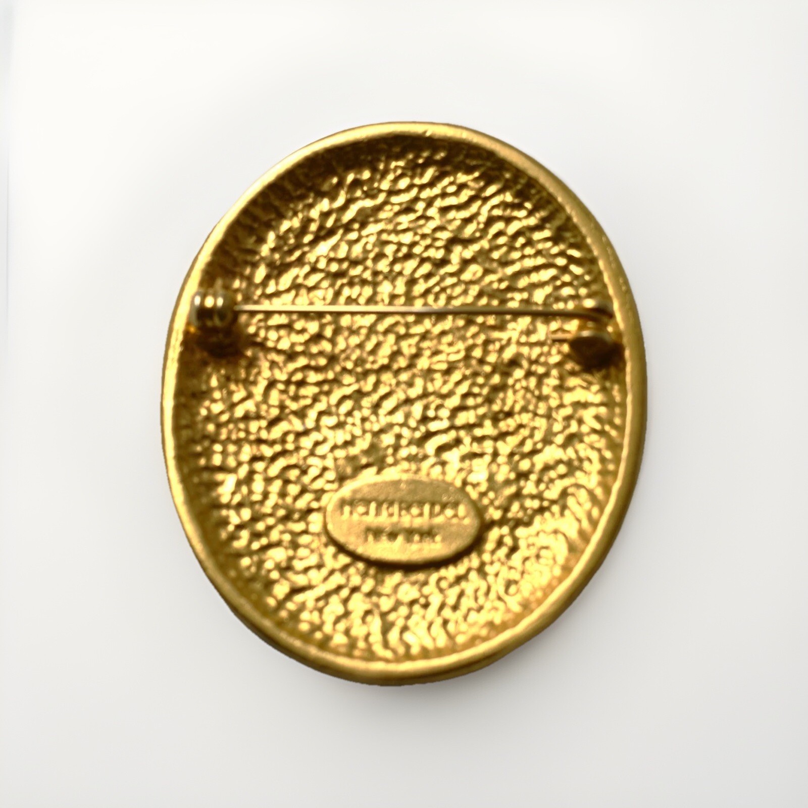 VINTAGE HENRI BENDEL New York Goldtone Brooch Pin Signed