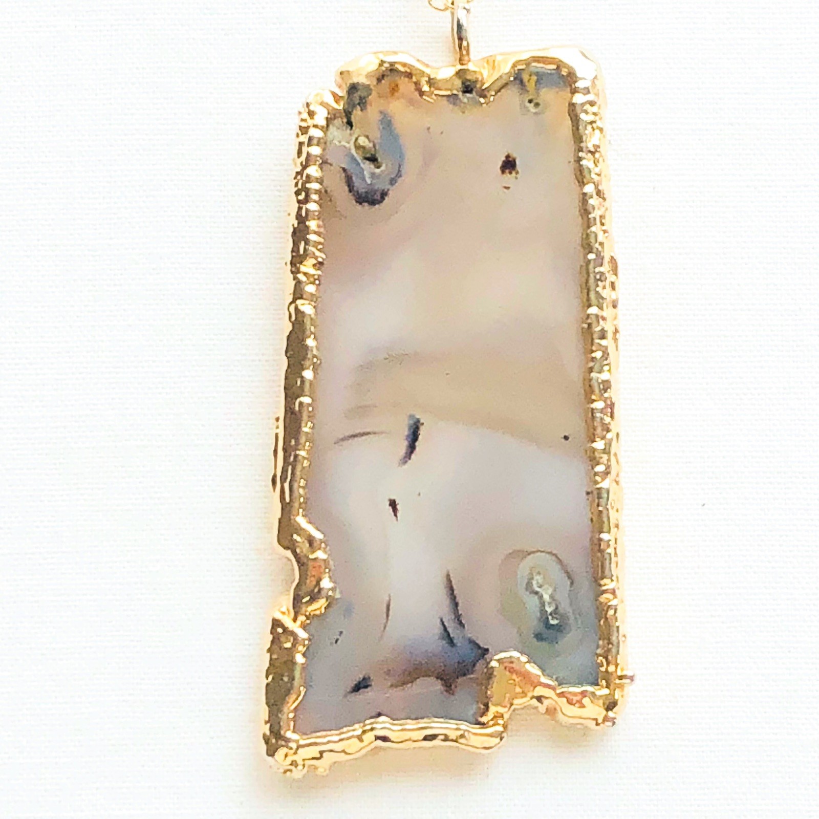 Layered Geode Pendant Station Necklaces Vintage Nature Statement Jewelry Gift
