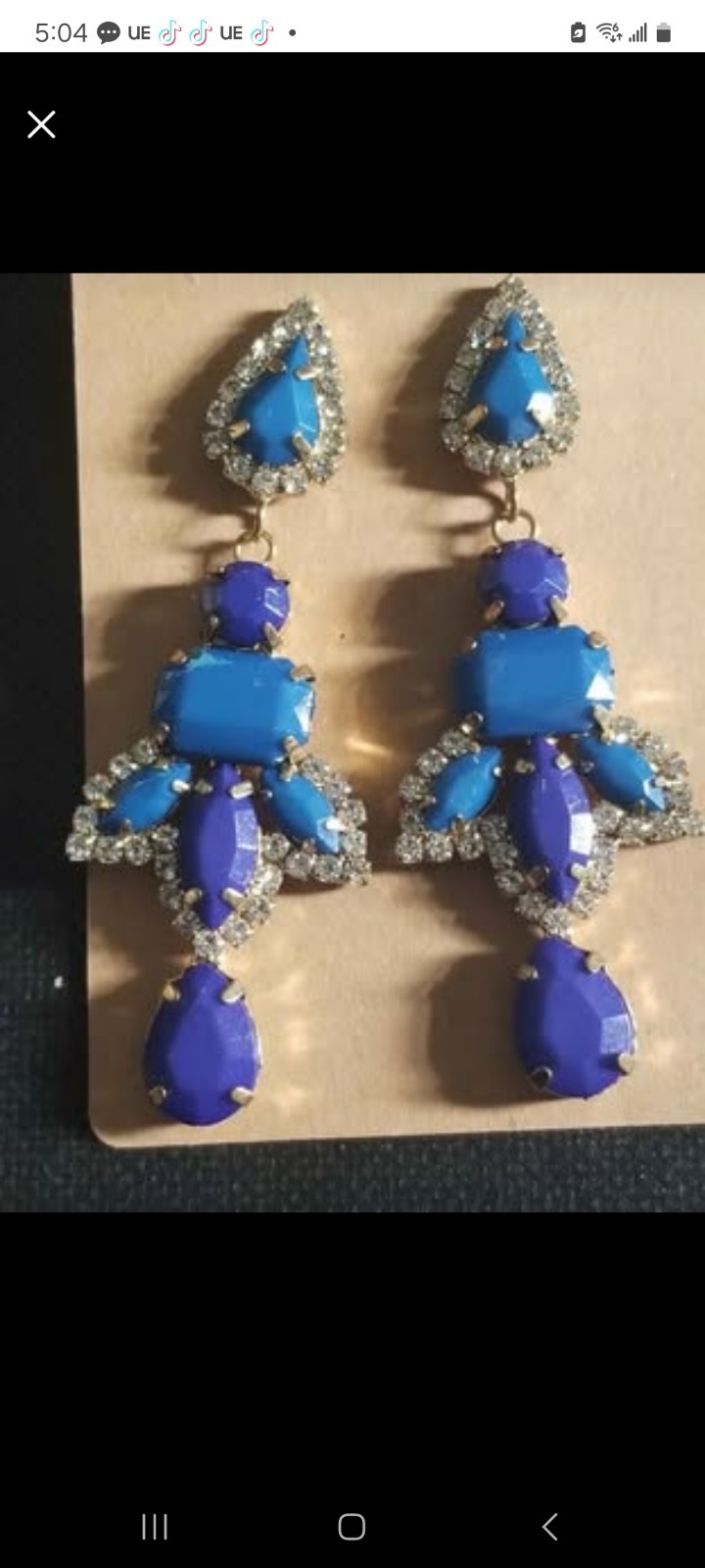 Vintage Blue And Purple Earrings