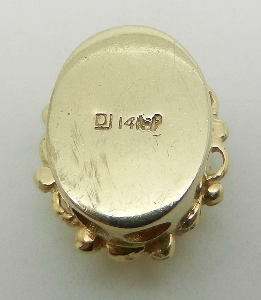 VINTAGE 14K YELLOW GOLD CAMEO SLIDE BRACELET CHARM – RARE – LB2681H