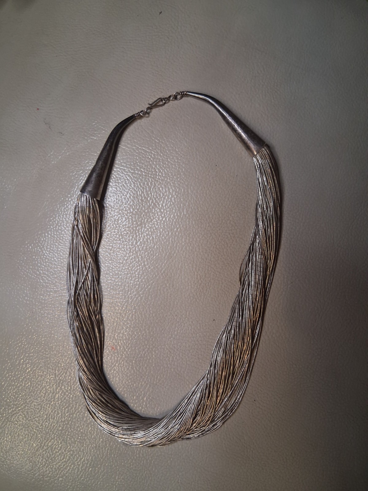 AMAZING 100 Strand Liquid Silver Necklace 16in