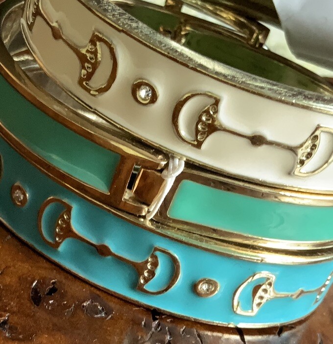 Set Of 3 Enameled Goldtone Bracelets 2 Tamina By Stella 1 MX New With Tags