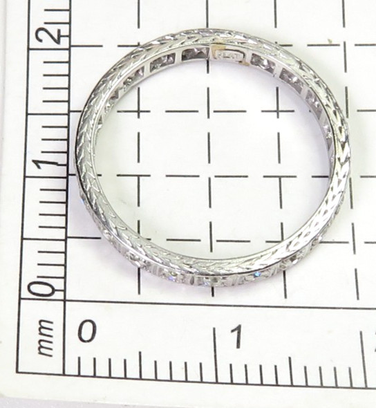 Antique Art Deco 1920’s Wedding Eternity Platinum Band Size 5.5 UK-K1/2 EGL USA