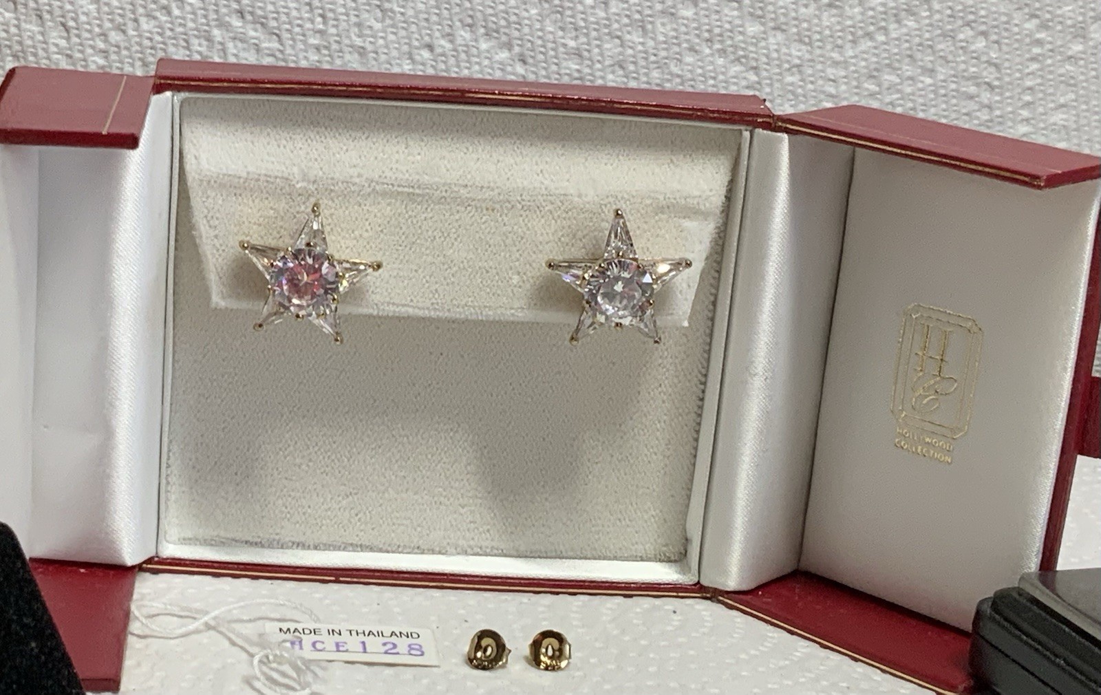 Signed,925 HC,Dangle HSN SP FL,Earrings,Hollywood Collection Cubic Zirconia Star