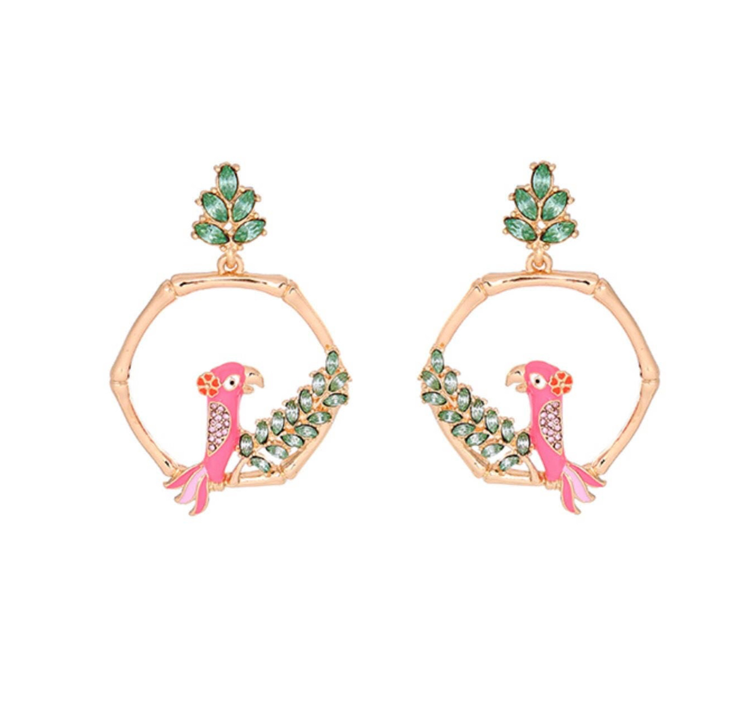 Statement earrings,Wedding earrings,Parrot earrings,Bridemaids earrings,Earrings