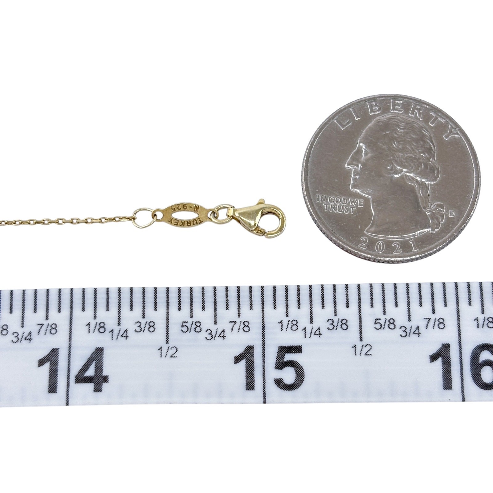 Vintage Gold-Tone Sterling Silver 925 Layered Cubic Zirconia Necklace 13.5″-15″
