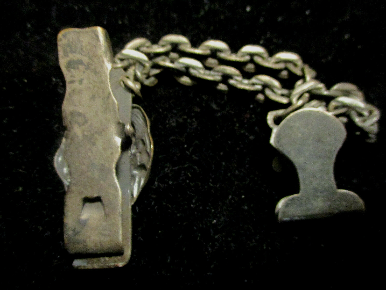 Antique Victorian Art Nouveau Maiden Gloves Hankie Clip Holder Chain Chatelaine!