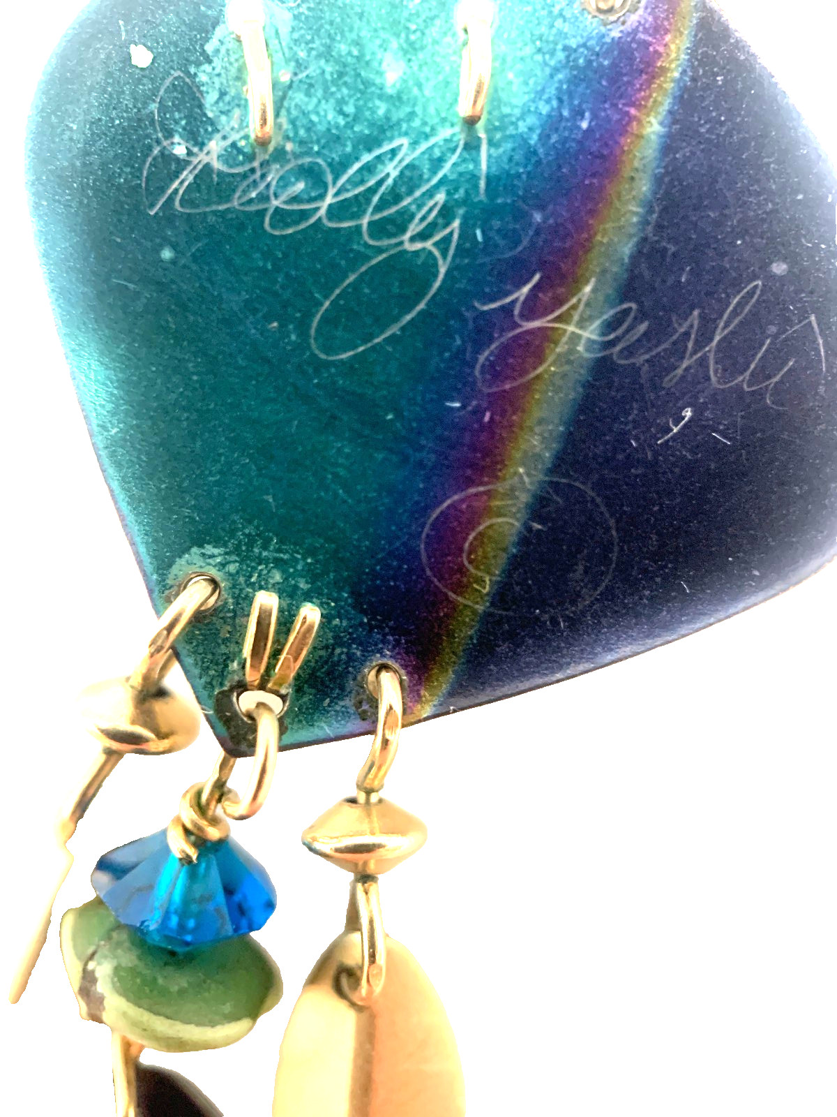 Vintage Holly Yashi Blue Niobium Artist Signed Gold Filled Earrings 80’s/90’s