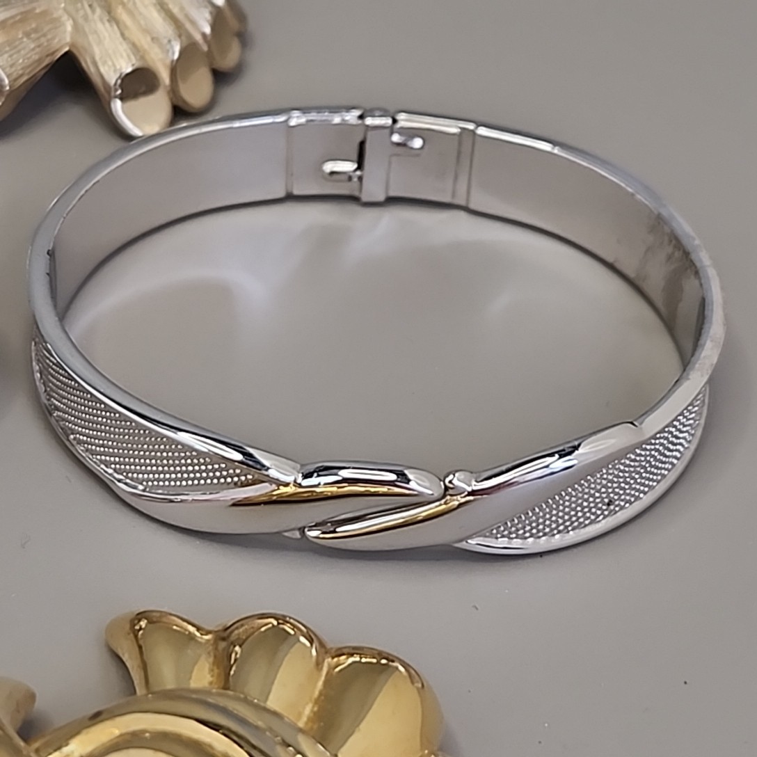 Vintage Monet Brooch Bracelet Lot of 6 Ribbons Hinged Bangle