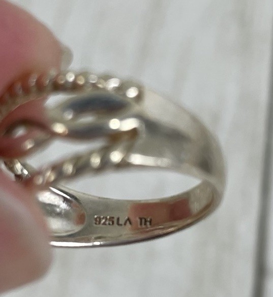 Vintage 925 Sterling Silver Open Infinity Twist Band Ring Sz 6.5