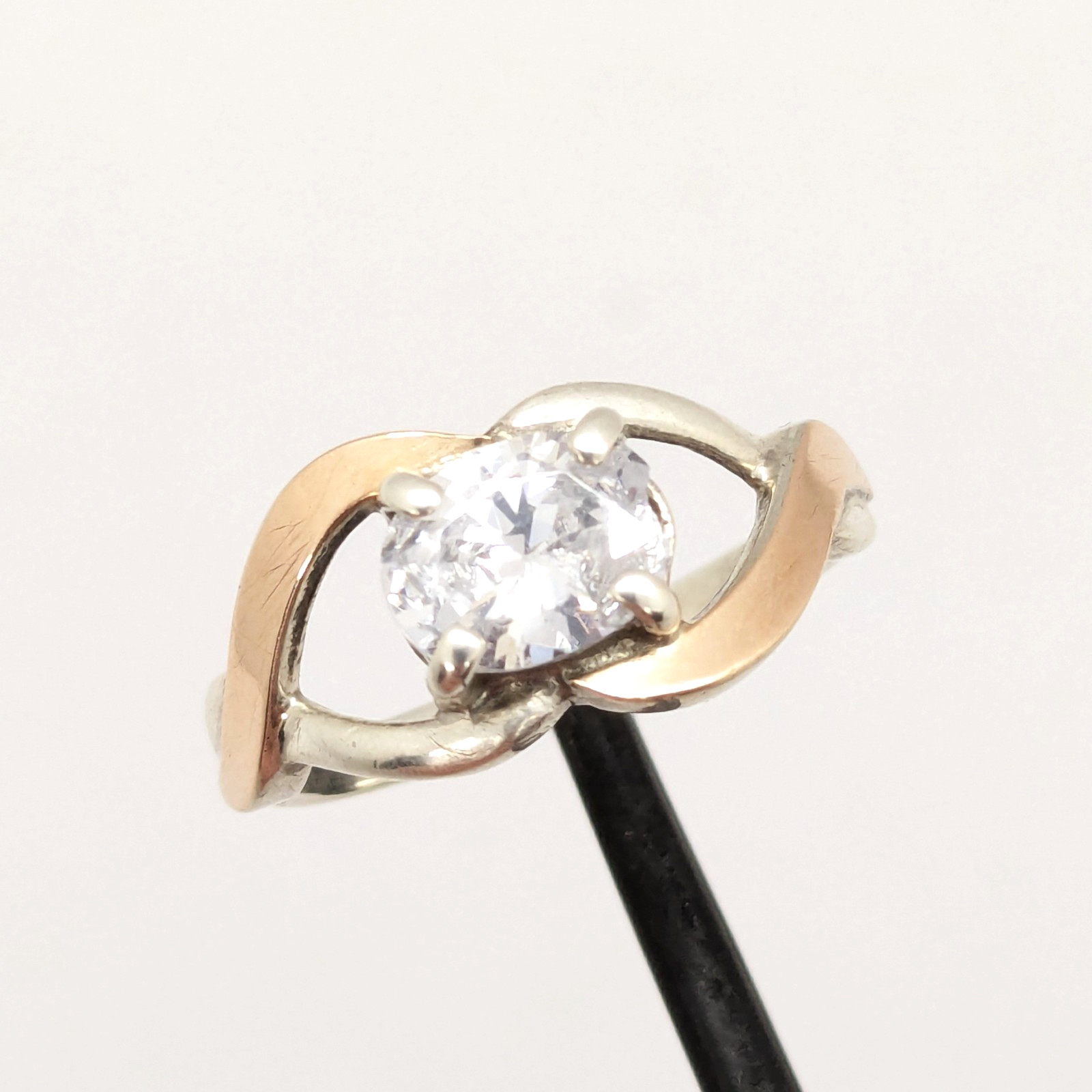 Vintage Luxury RING Silver 925 with Gold Inlay 375 -size: 7.5US (17.5mm)| UA #21