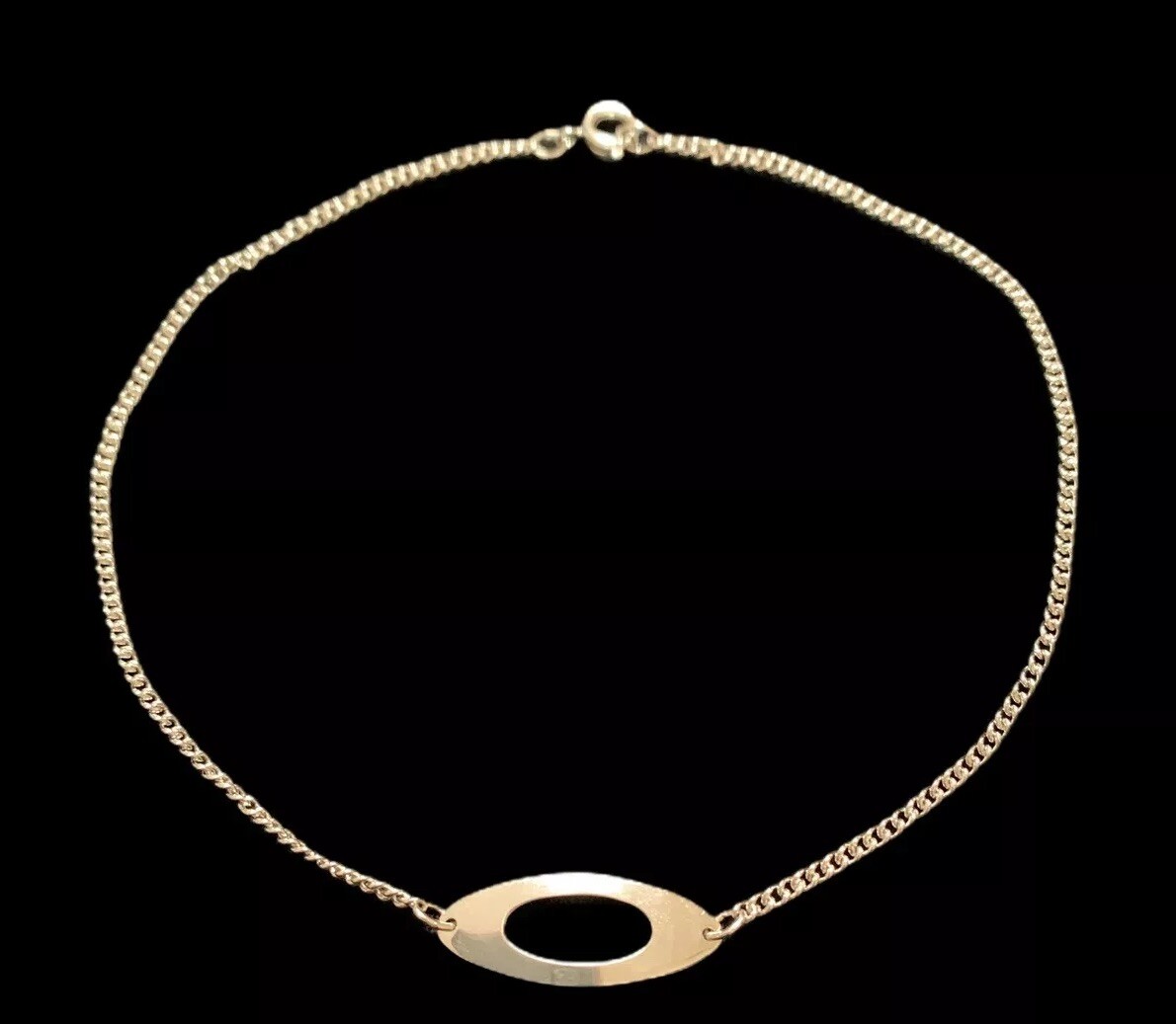 Avon 1978 Oval Accent Silvertone Anklet 9½” Ankle Bracelet NIB Vintage Old Stock