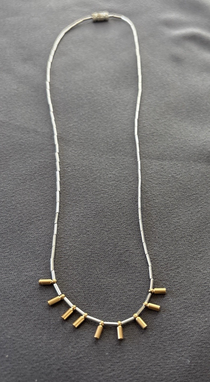 Y2K Dainty Spike Necklace Choker Two Tone Geometric Minimalist Korea VTG NEW