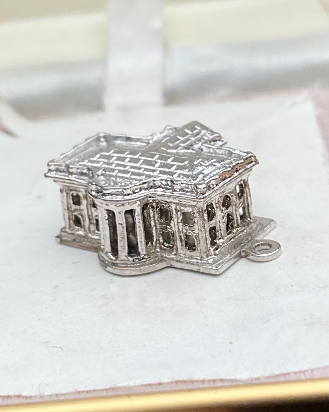 Vintage Spencer Sterling Charm THE WHITE HOUSE Washington DC Souvenir Building