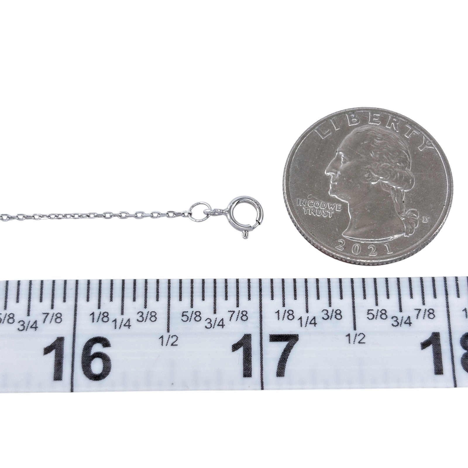 Vintage Sterling Silver 925 1.1mm Cable Link Chain Necklace 16″-17″