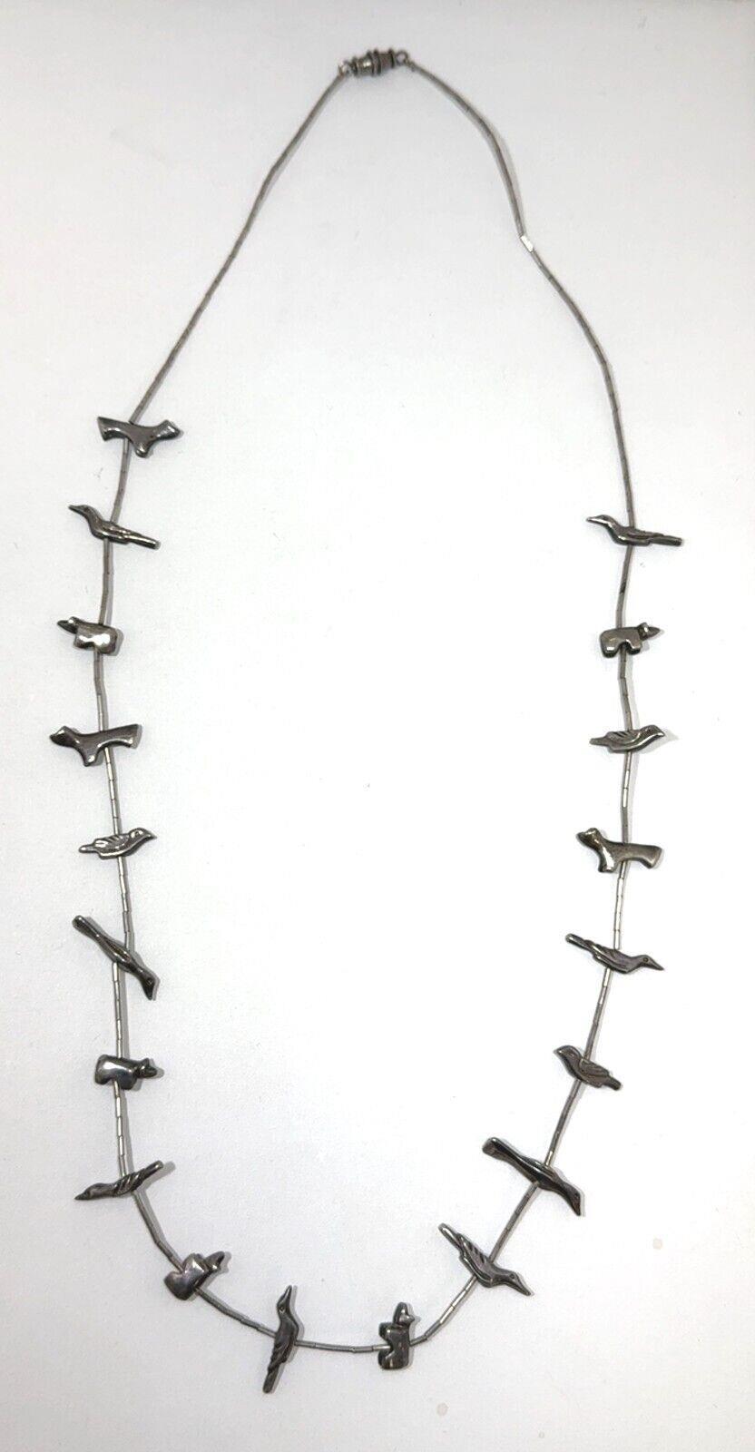 Vintage Sterling Silver, Liquid Silver Birds & Bears 22 inches – 36.6 Grams