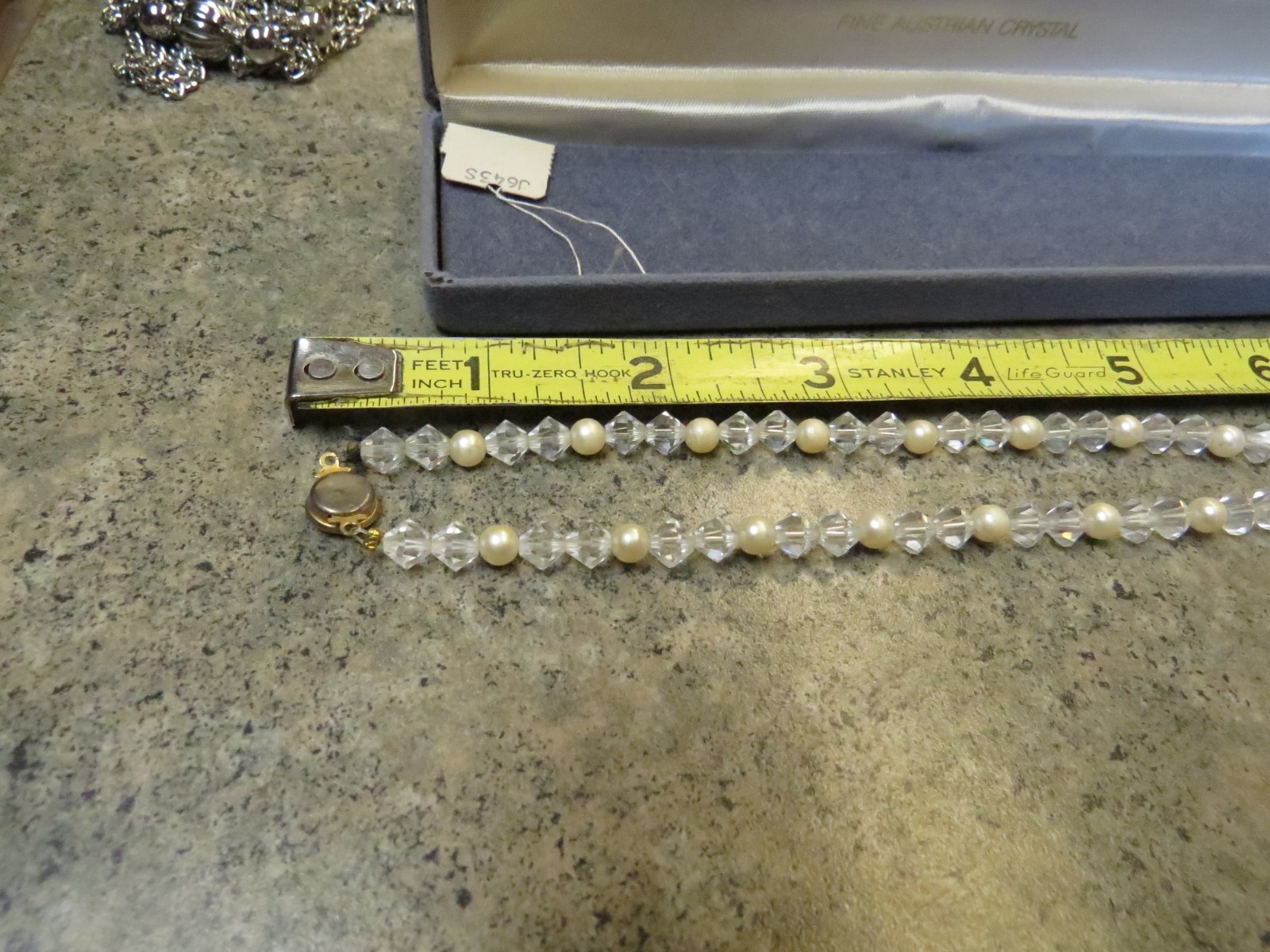 Vintage Austrian Crystal Necklace Clear 24″ Long USA