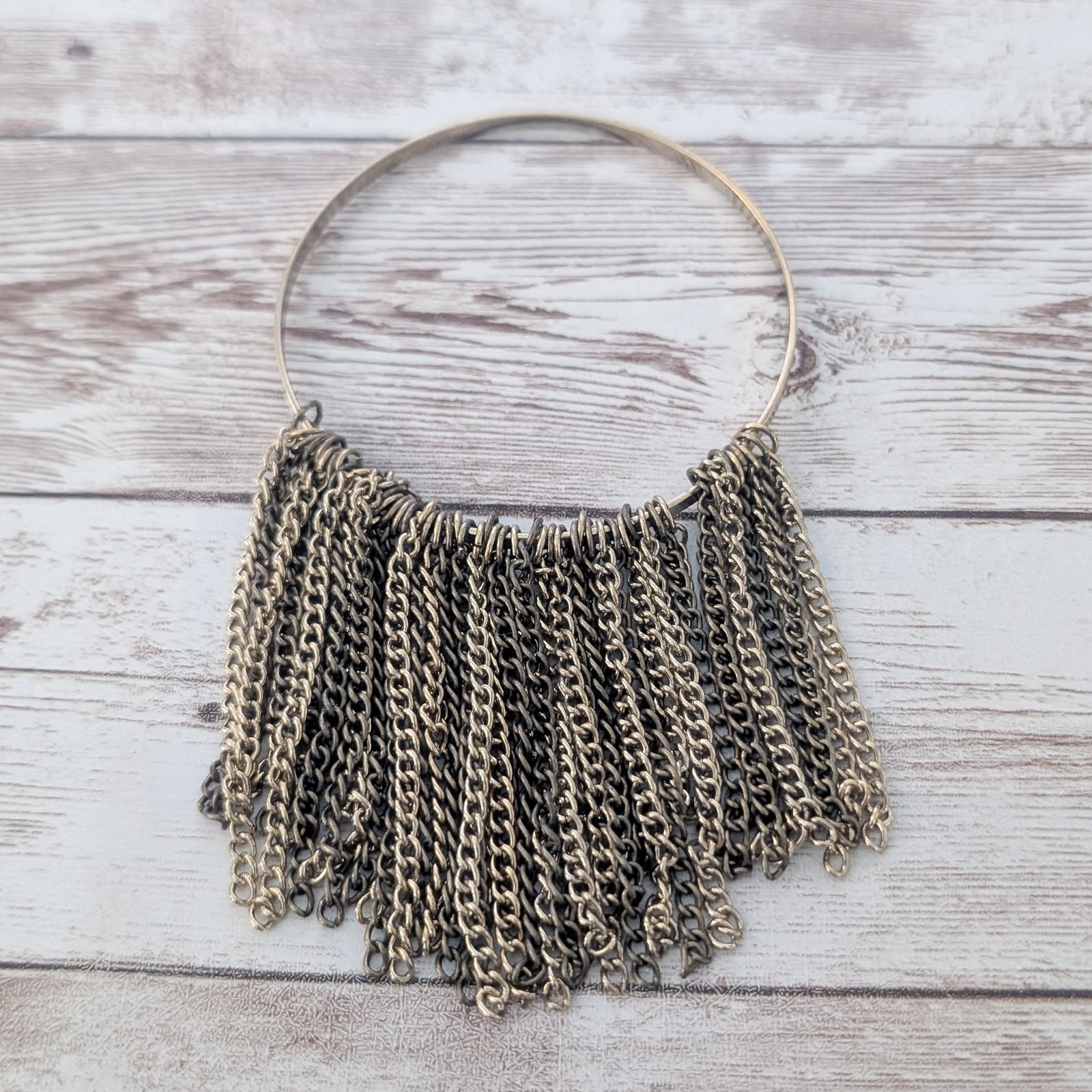 Vintage Bracelet Chain Dangle Statement Bangle 8.25″