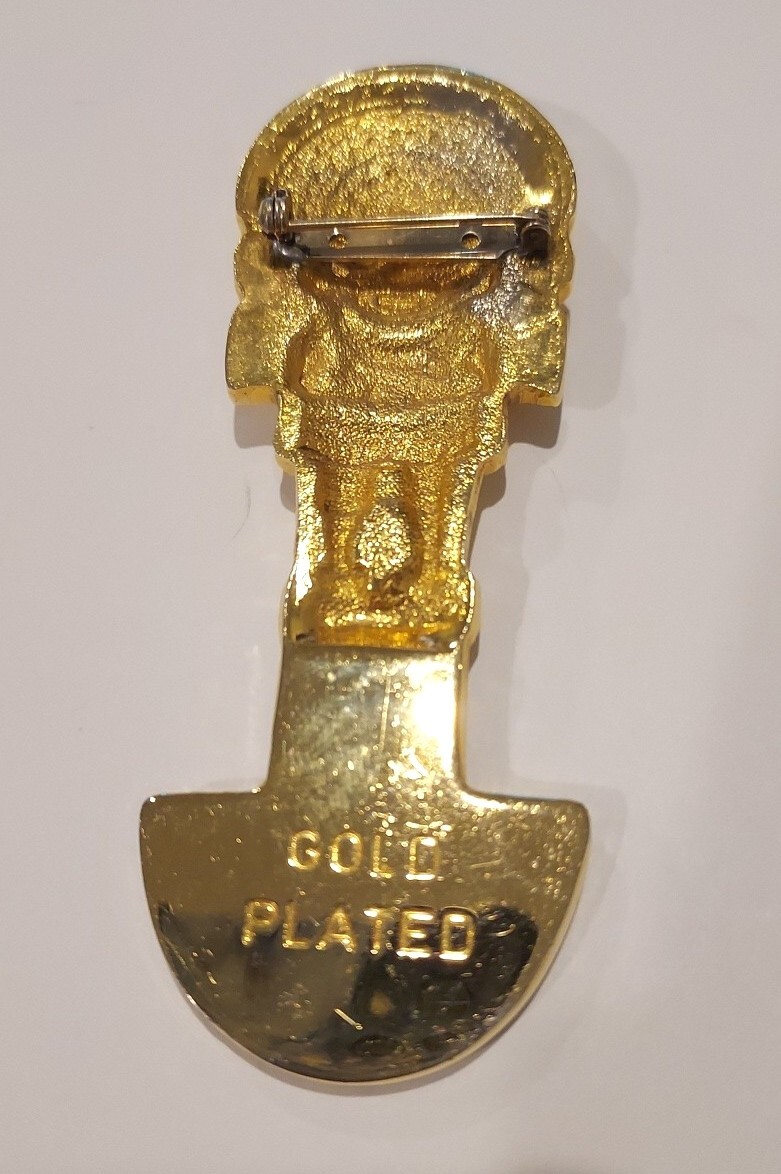 Peruvian Gold Plated Brooch 1982 World’s Fair Collectible Souvenir Vtg Pin Rare