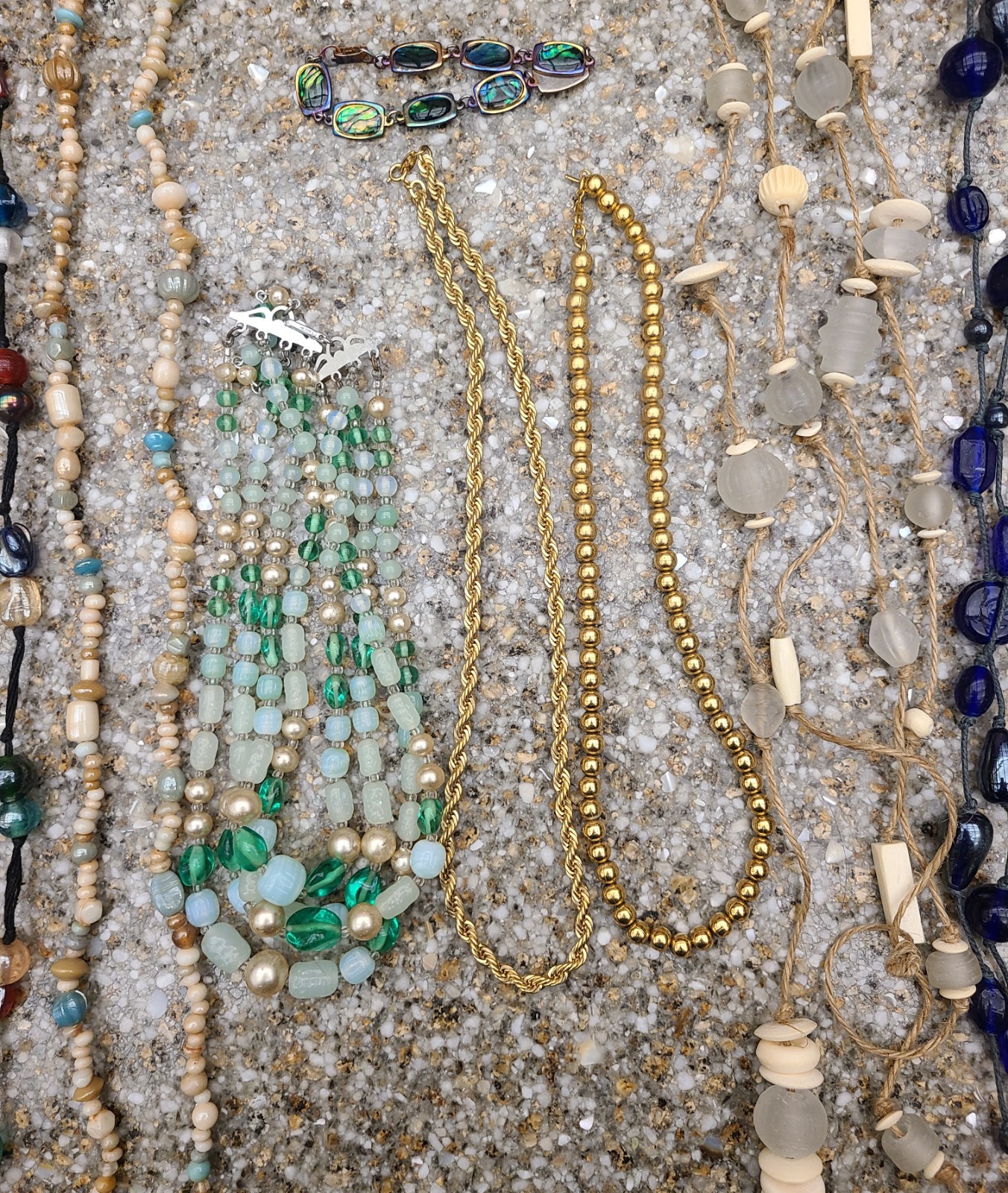 Vintage Costume Jewelry Lot Necklace Bracelet Earring Beaded Glass Pearl Gold Cl