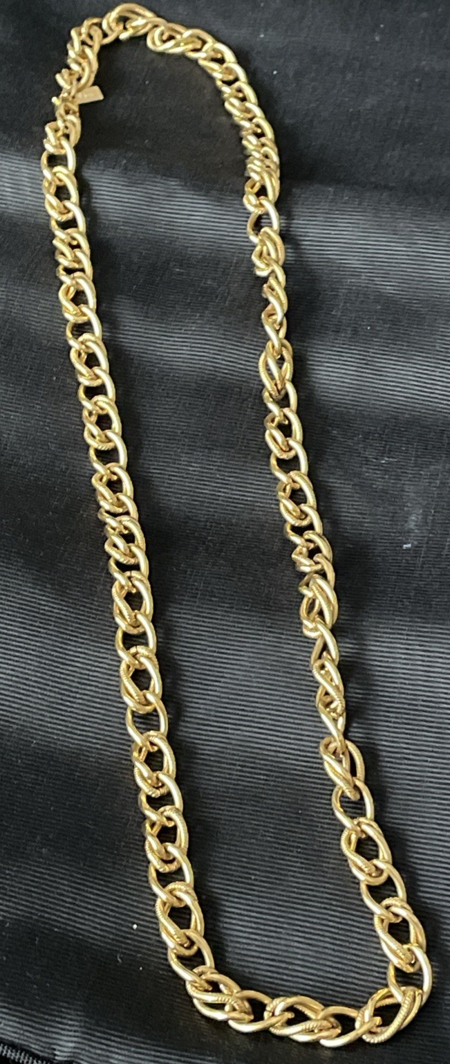 Vintage Monet Gold Plated Chain Necklace Original Monet Lobster Claw Clasp