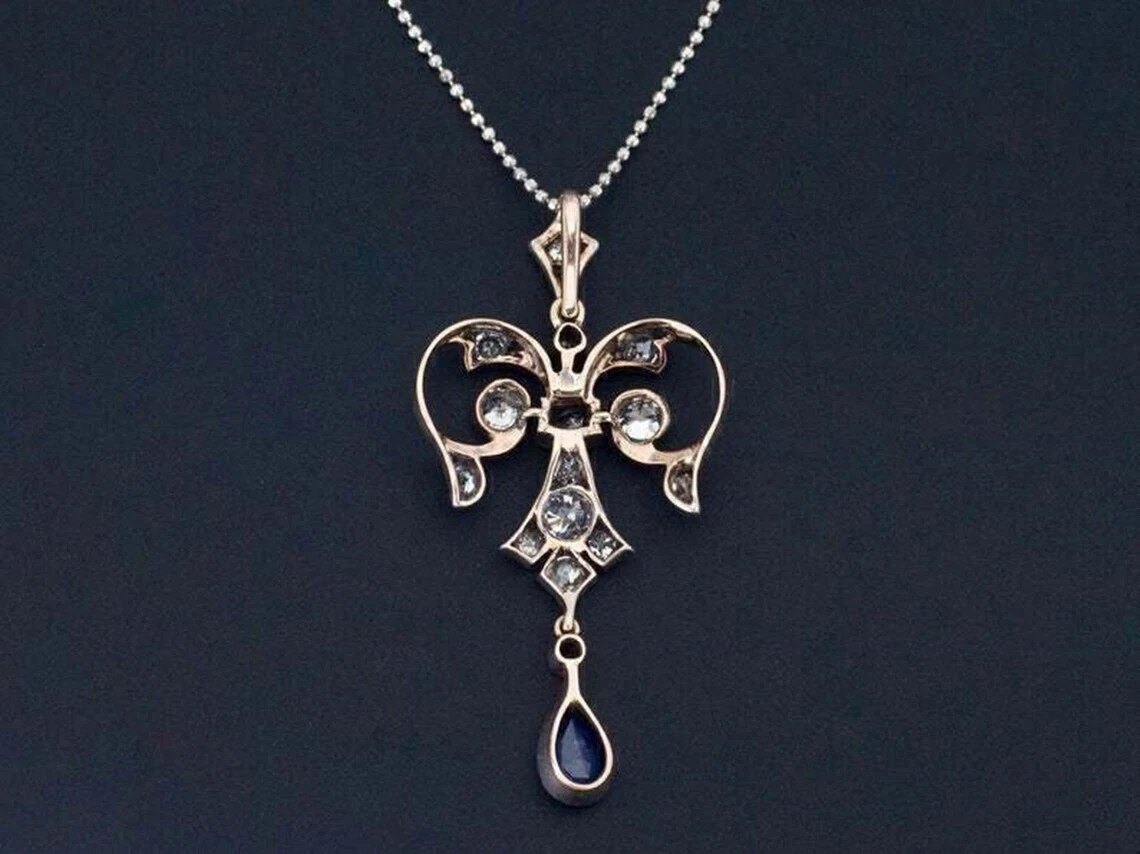 2.50Ct Art Deco Style Lab Created Diamond Anniversary 14k White Gold FN Pendant