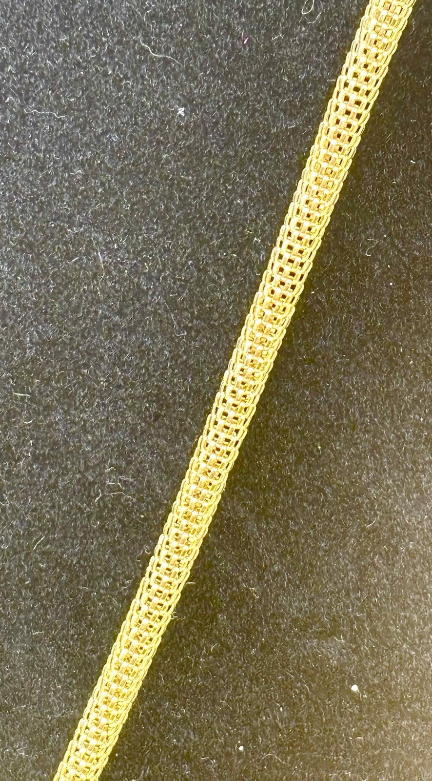 Vintage Modernist MCM Gold Tone Mesh Chain Lime Green Enamel Cube Necklace 32”