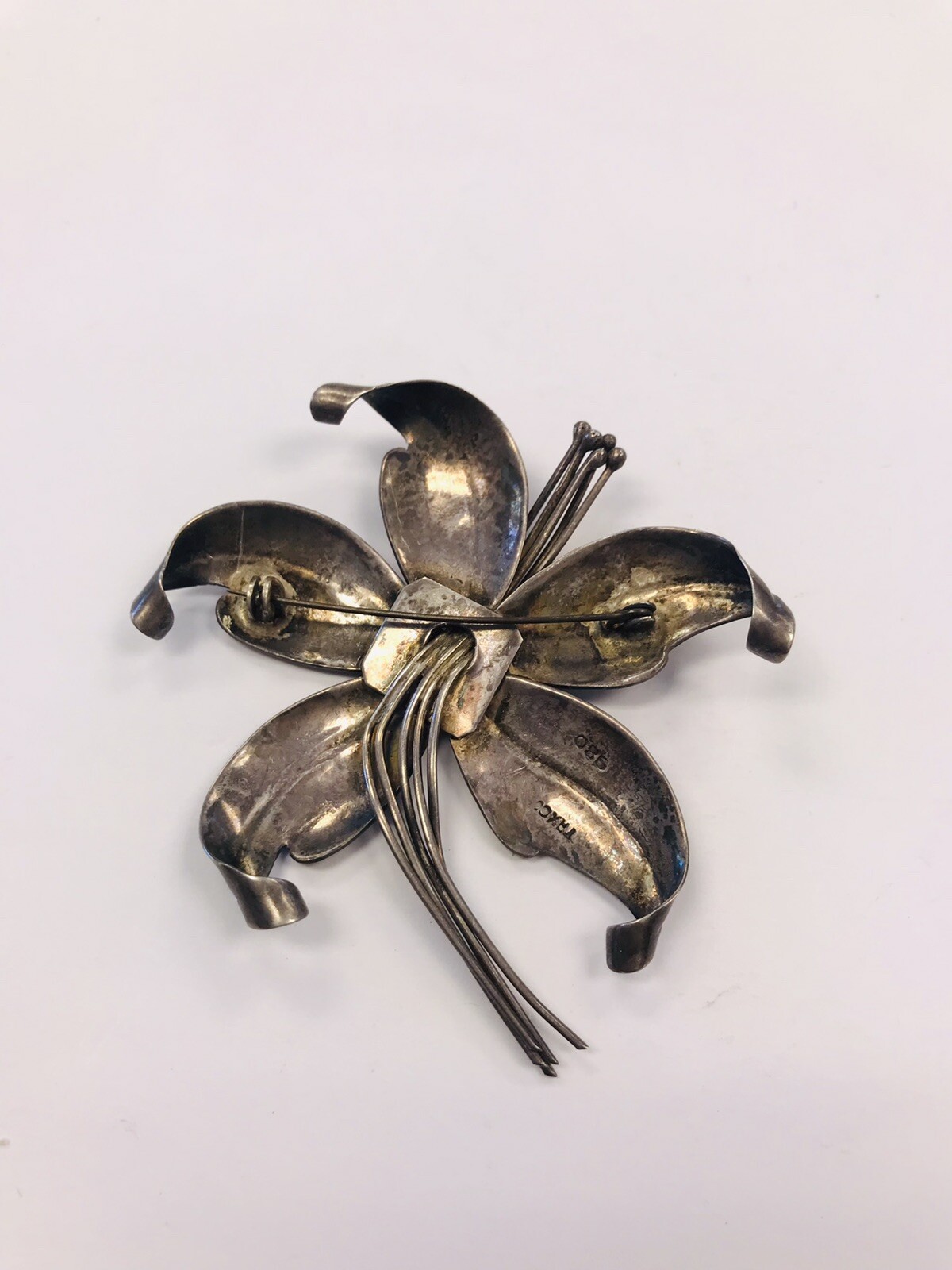 Vintage 1930’s Taxco 980 Sterling Silver Flower brooch