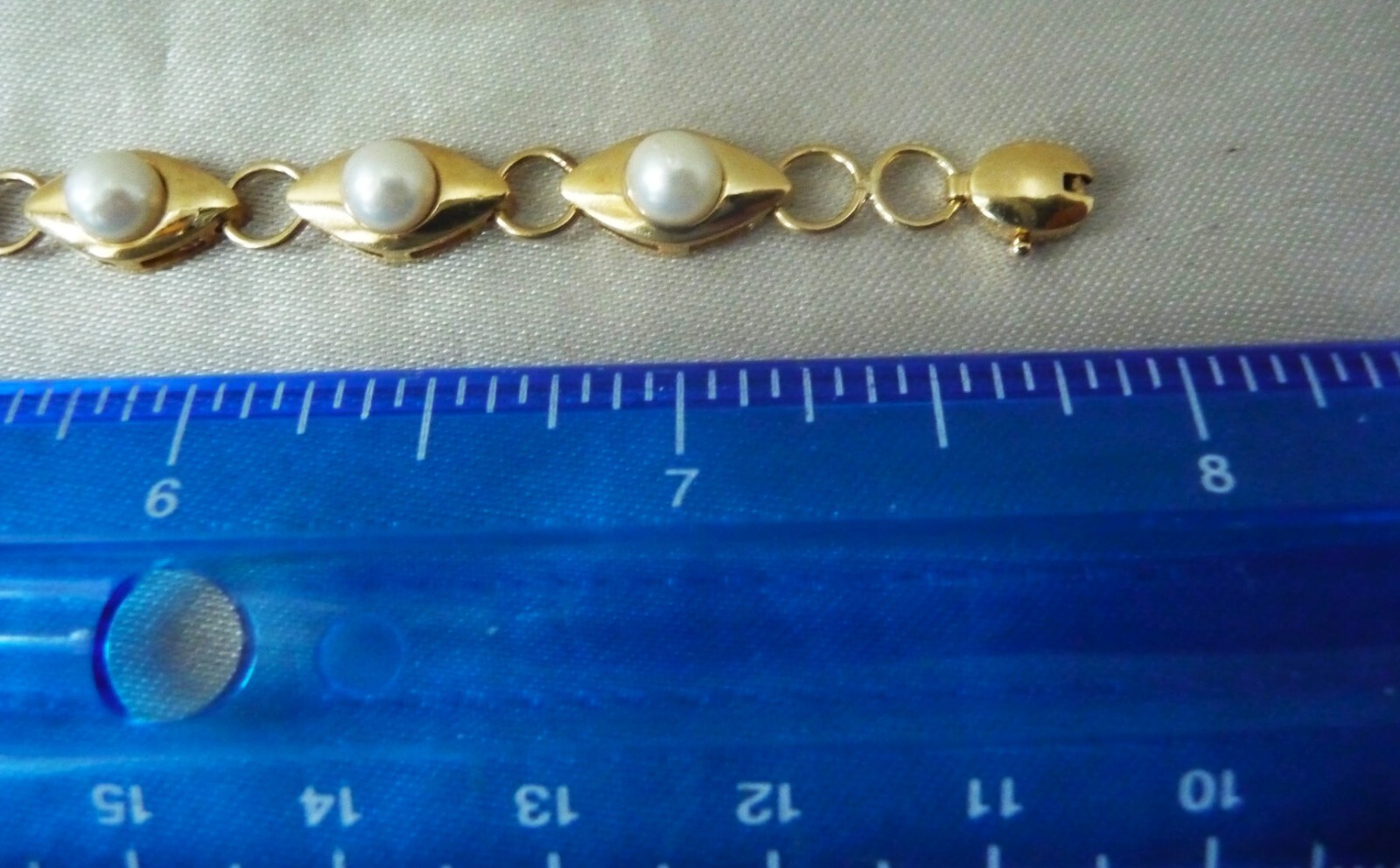 BEAUTIFUL MIKIMOTO LIKE QUALITY 14K 585 CULTURED AKOYA PEARL LINK BRACELET!