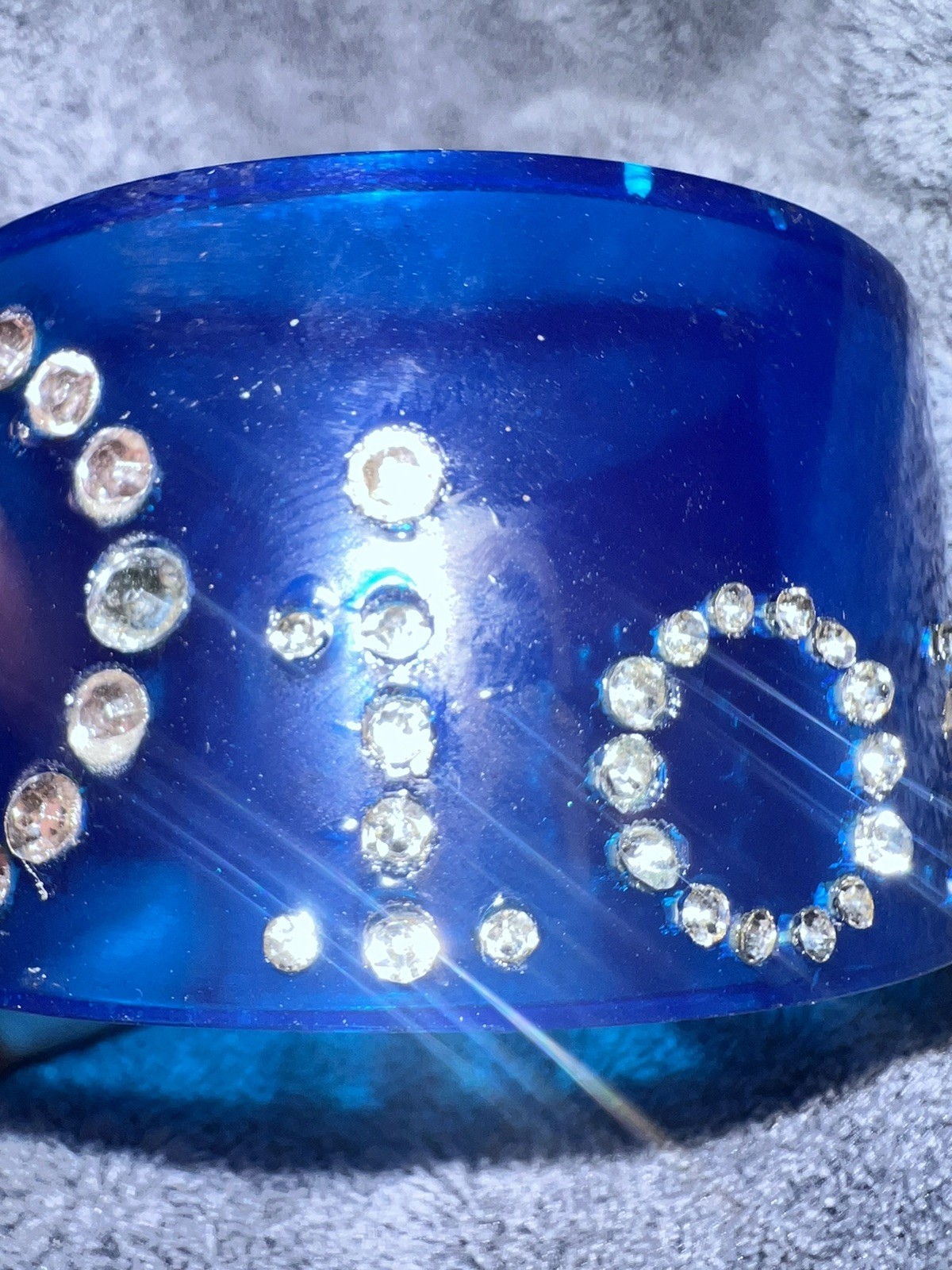 CHRISTIAN DIOR Lucite Cuff Bracelet with Rhinestones