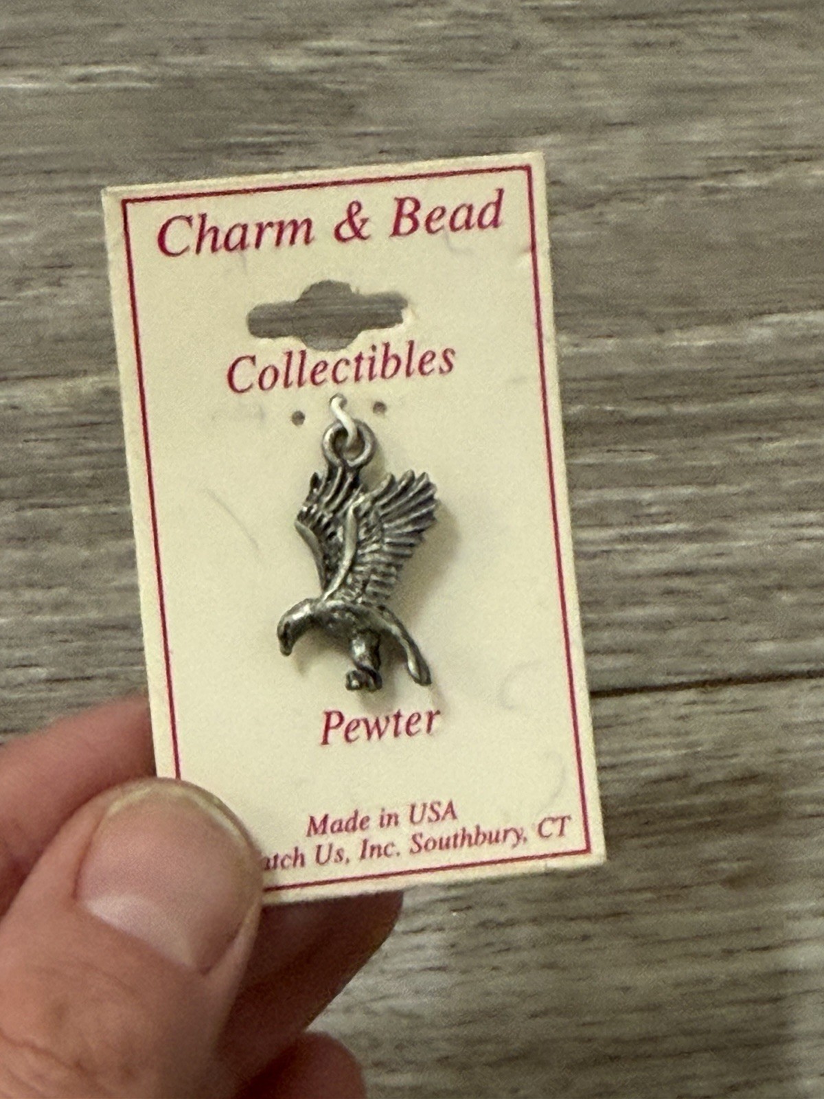 NEW Vintage Pewter Flying Eagle Bird Charm For Bracelets Or Crafts