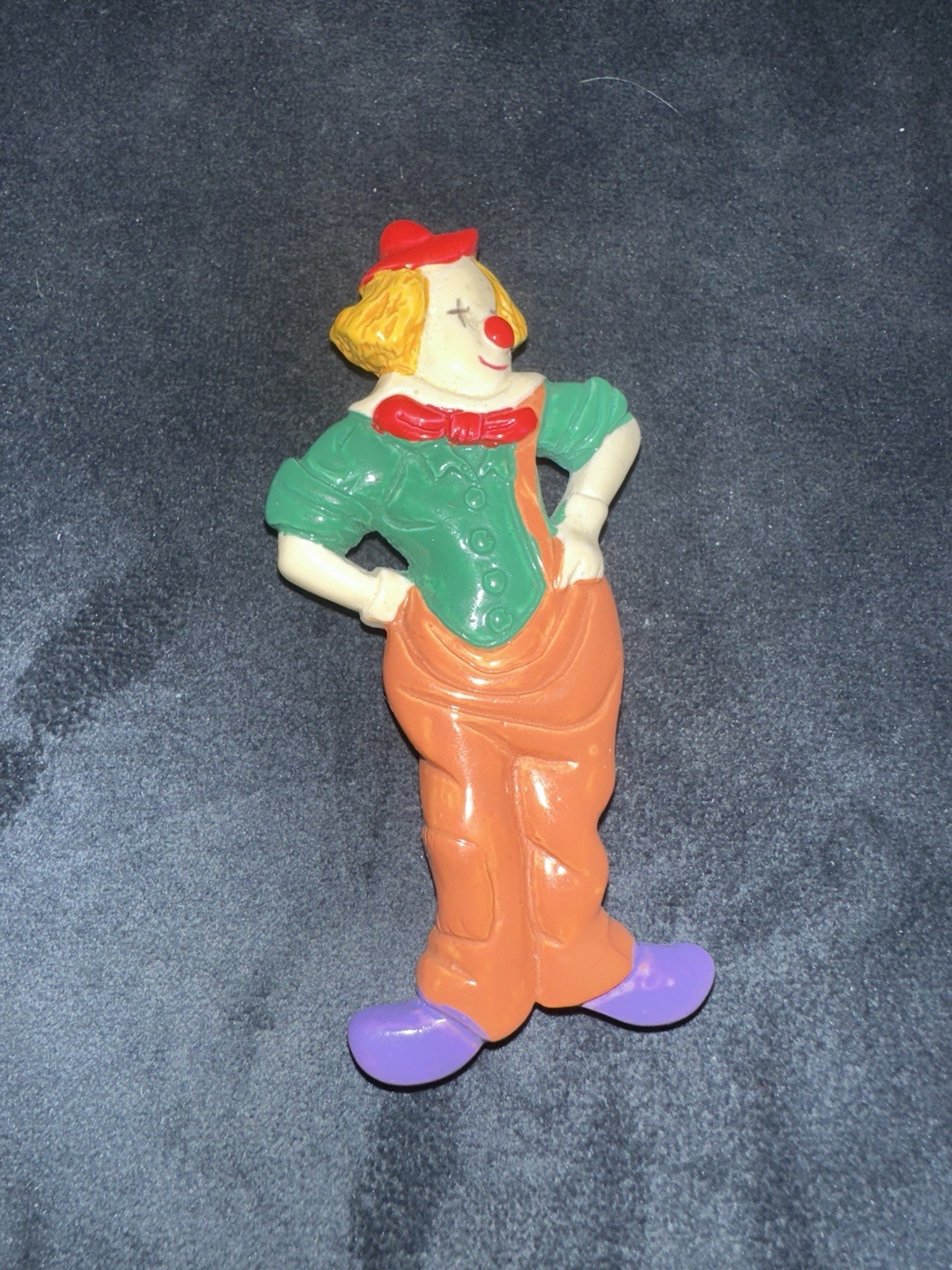 Vintage Deco Carved or Molded Hard Plastic Clown Jewelry Brooch Pin Collectible