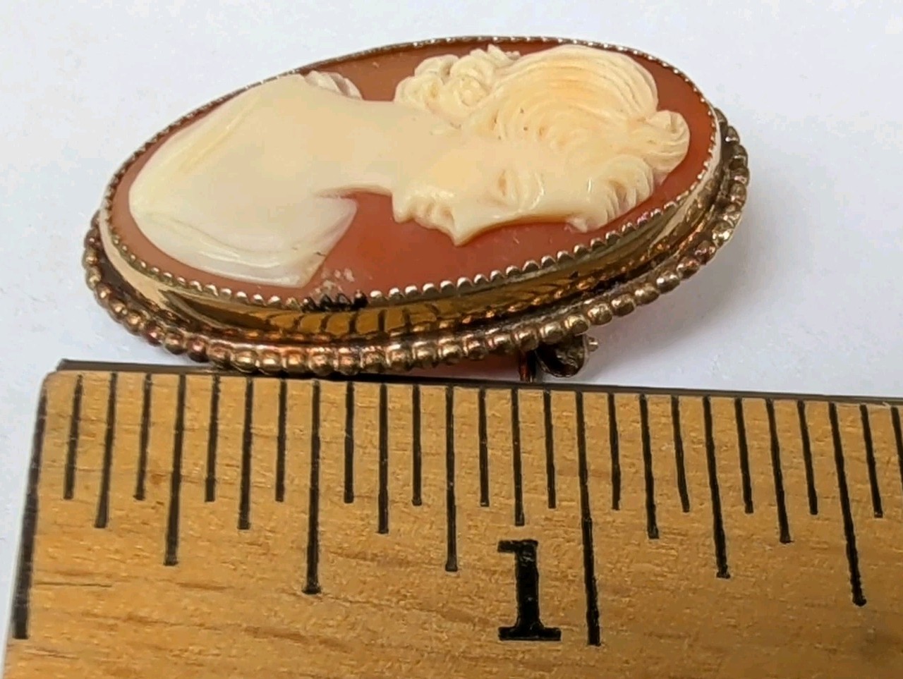 Vintage Faux Cameo Brooch Necklace And 2 x Earrings