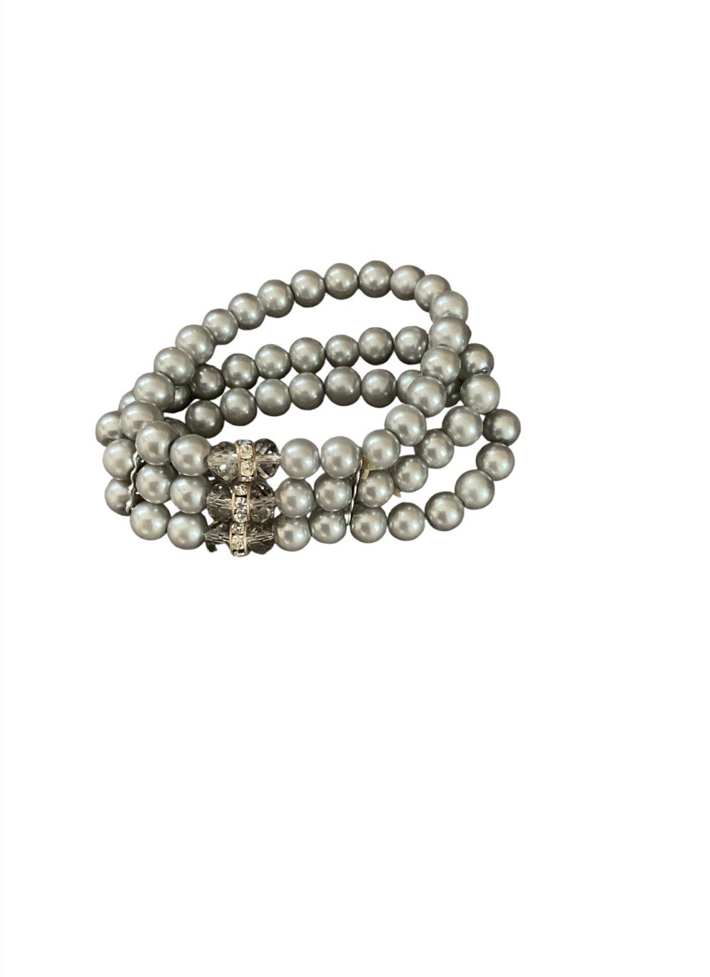 Vtg Gray Stretch Beaded Bracelet NEW