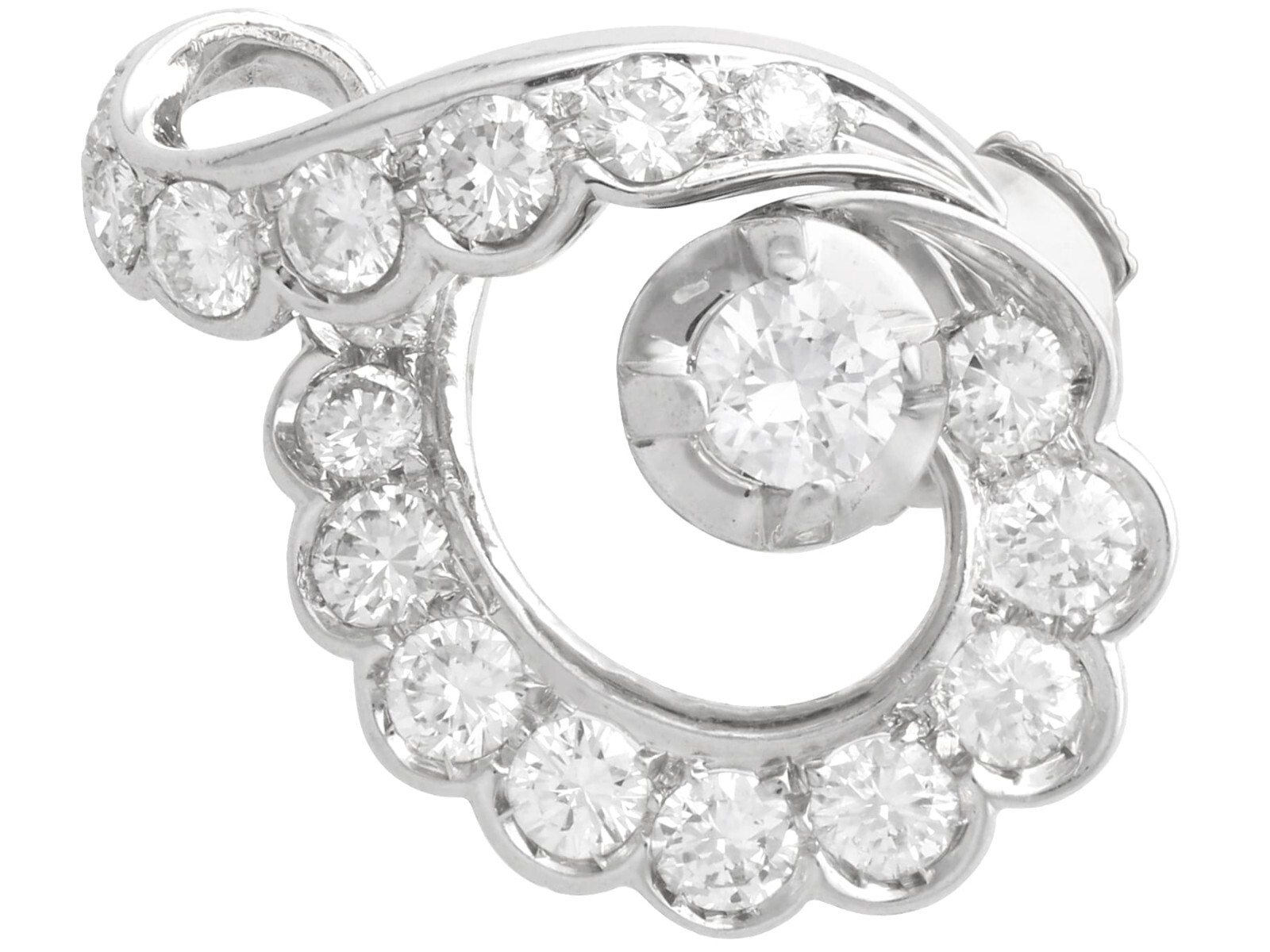 Antique 4.35Ct Diamond and Platinum Earrings Circa 1935