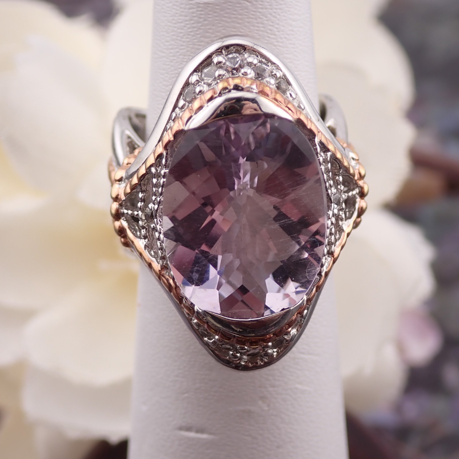 VTG Michael Valitutti NH Purple Cushion Cut Amethyst Sterling Silver Size 5 Ring