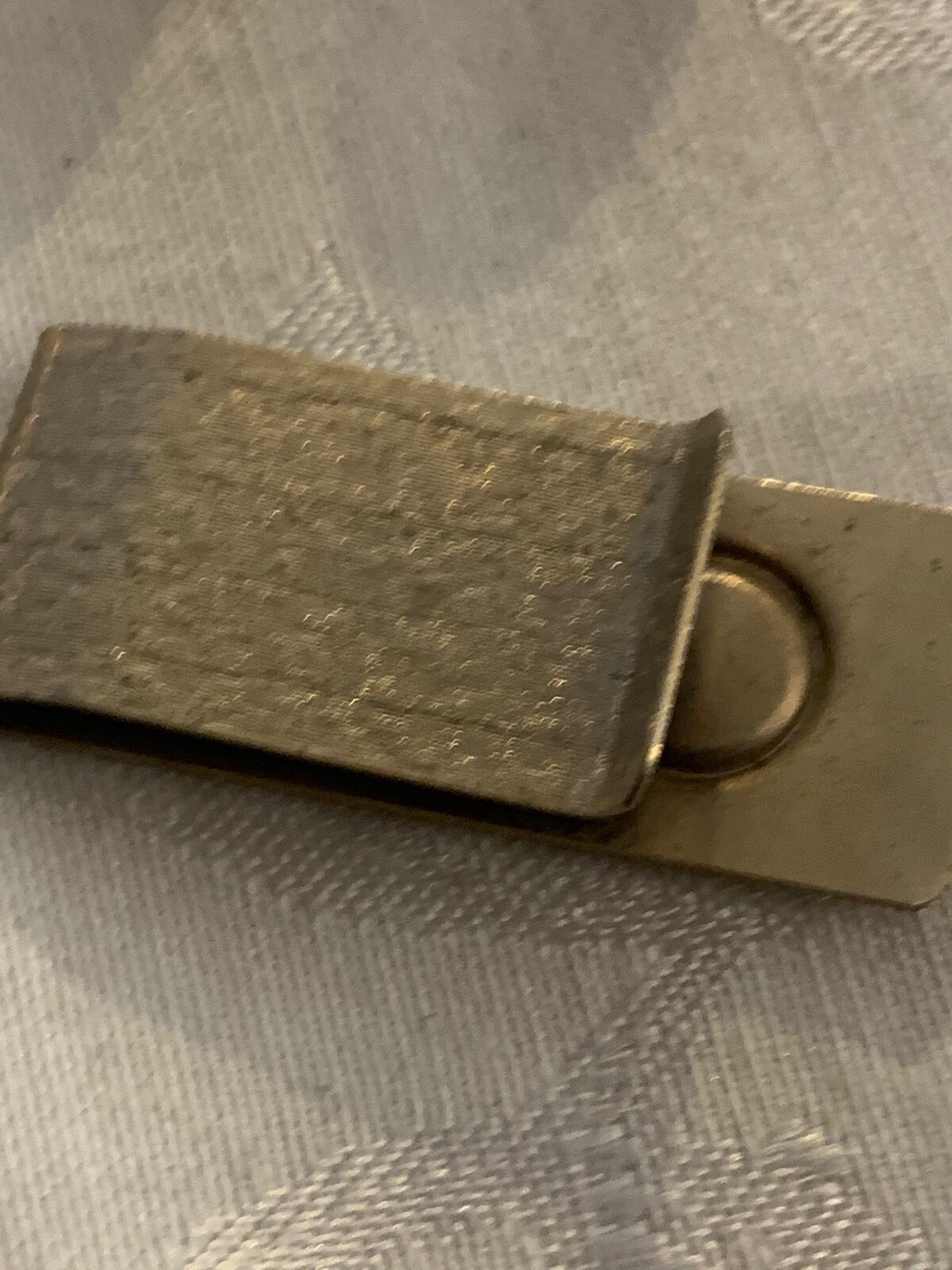 CUFF LINKS MONEY CLIP TIE CLIP GREAT VINTAGE SET GOLD COLOR W/ FAUX OPAL CENTERS