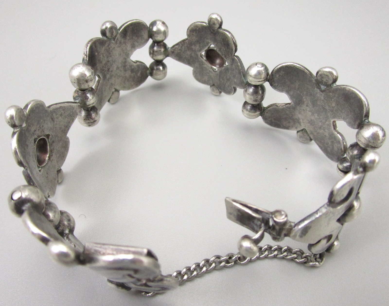 MEXICAN STERLING 980 SILVER “AGUILAR STYLE” MAGUEY BRACELET SIGNED MM – 54G