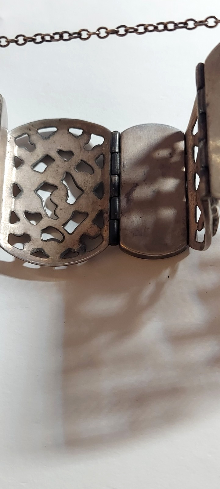 Vintage Cuernavaca Mexico Sterling Silver Panel Bracelet