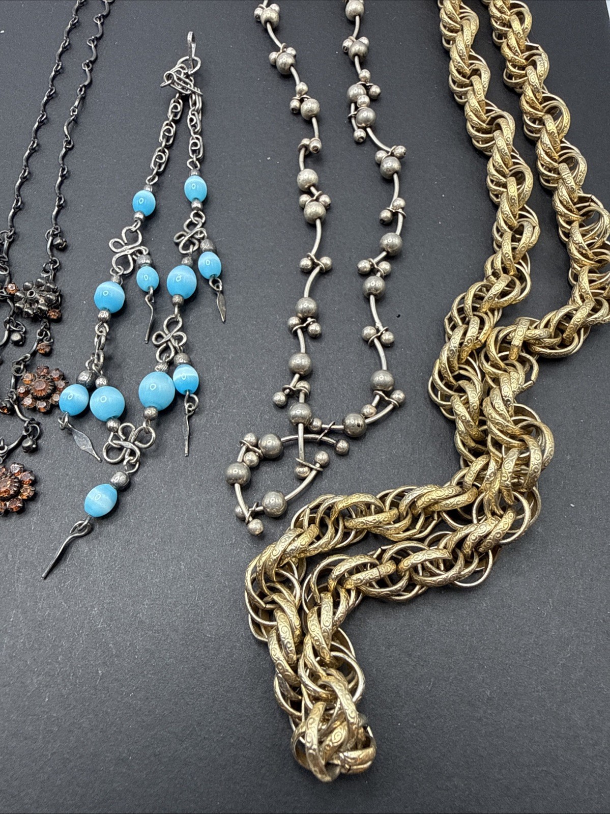 Lot Of 5 Necklaces Vintage To Now – Some Signed LC PD And Austrian Crystal B44
