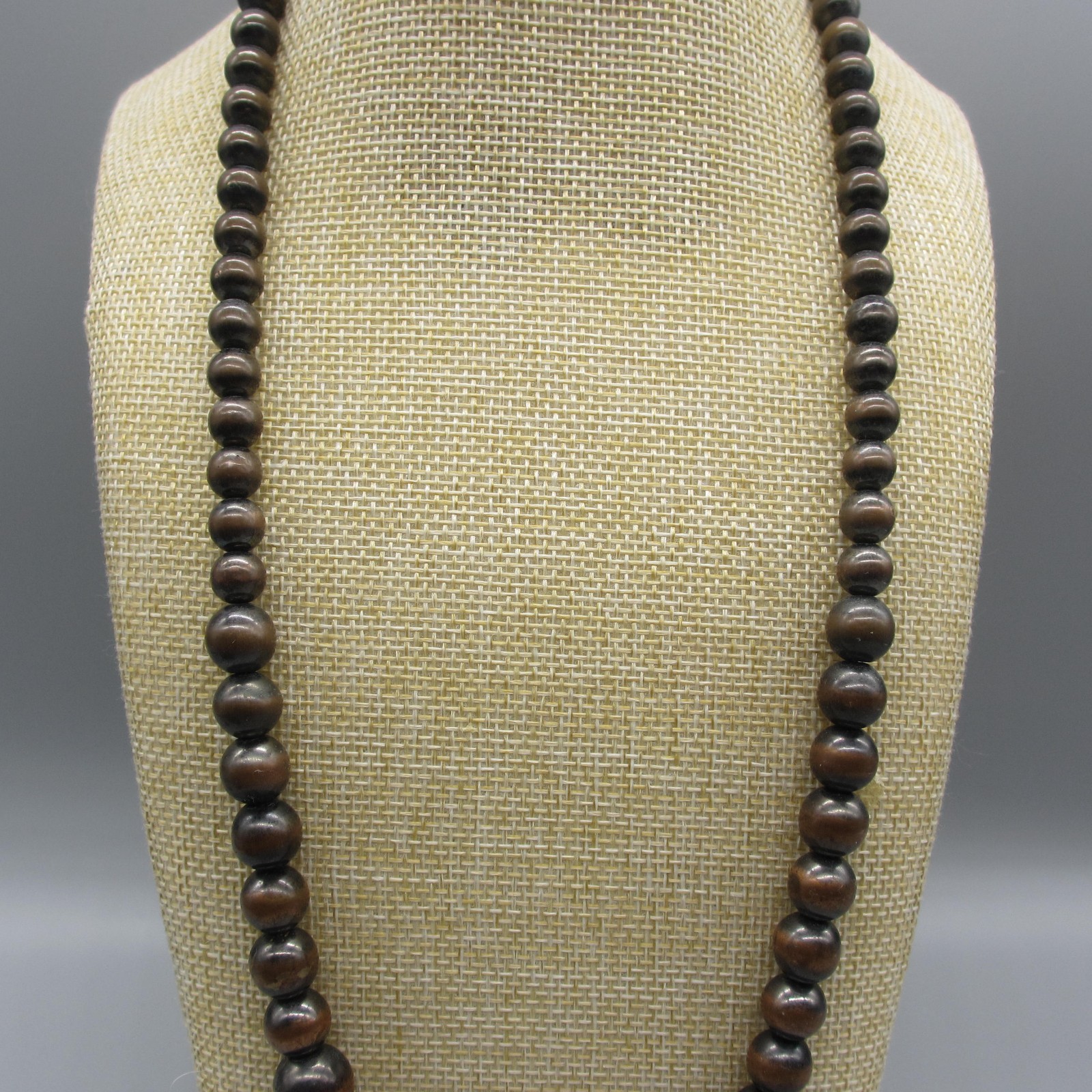 Vintage Copper Tone Bead Necklace 25 Inch