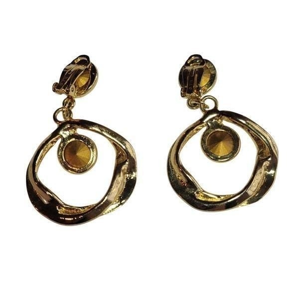 Vintage Napier Gold and Silver Hoop Earrings
