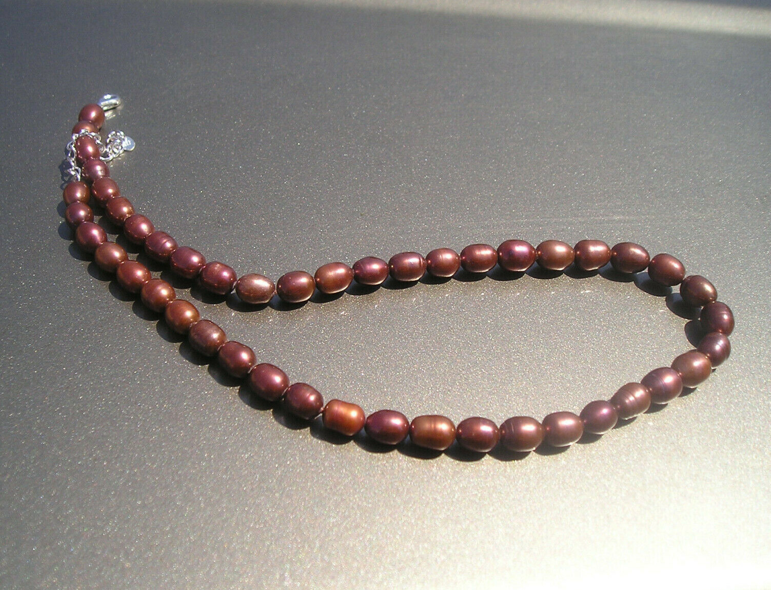 Pretty Brown Fresh Water Pearl Sterling 925 GSJ Necklace 20 1/4″